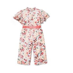 Janie and Jack Floral Ruffle Sleeve Jumpsuit